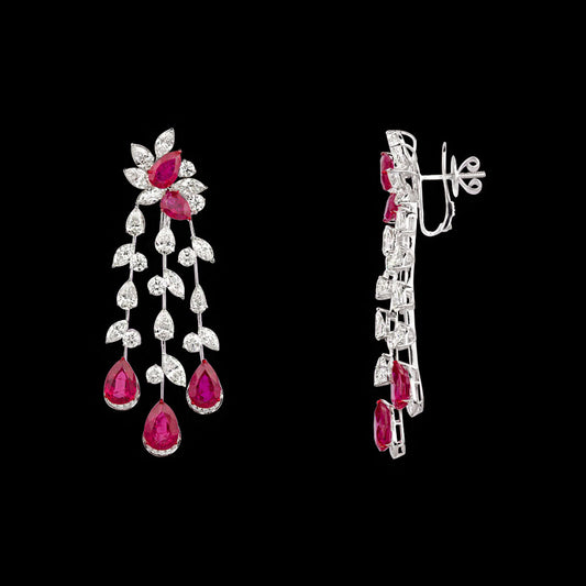 18K White Gold Diamond Jewellery - 15.13ct VVS-VS-I with Colour Stones