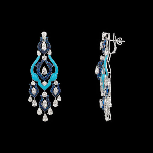 14K White Gold Diamond Jewellery - 13.96ct VS-SI-JK with Colour Stones