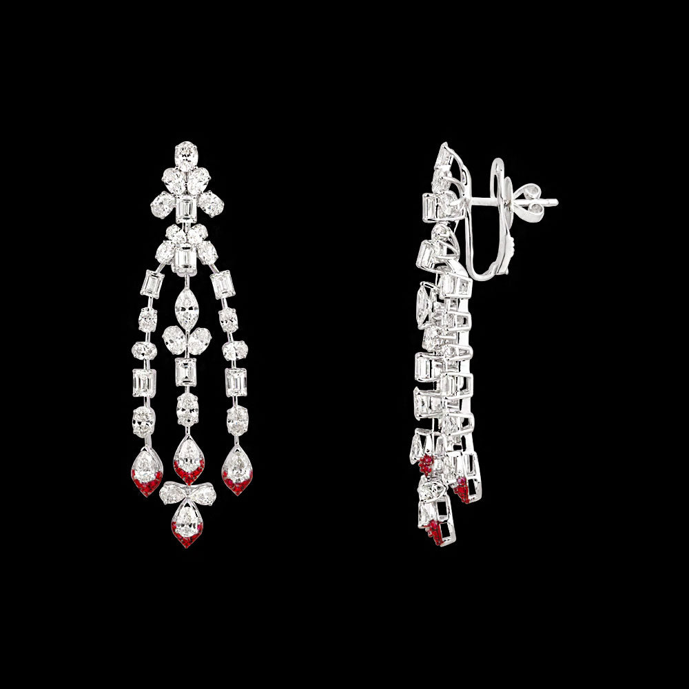 14K White Gold Diamond Jewellery - 11.362ct VS-SI-HI with Colour Stones