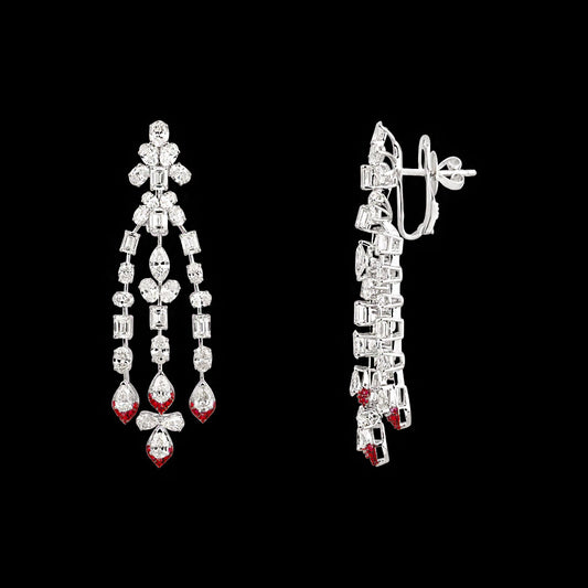 14K White Gold Diamond Jewellery - 11.362ct VS-SI-HI with Colour Stones