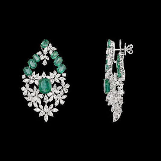 14K White Gold Diamond Jewellery - 13.779ct VS-SI-FG with Colour Stones