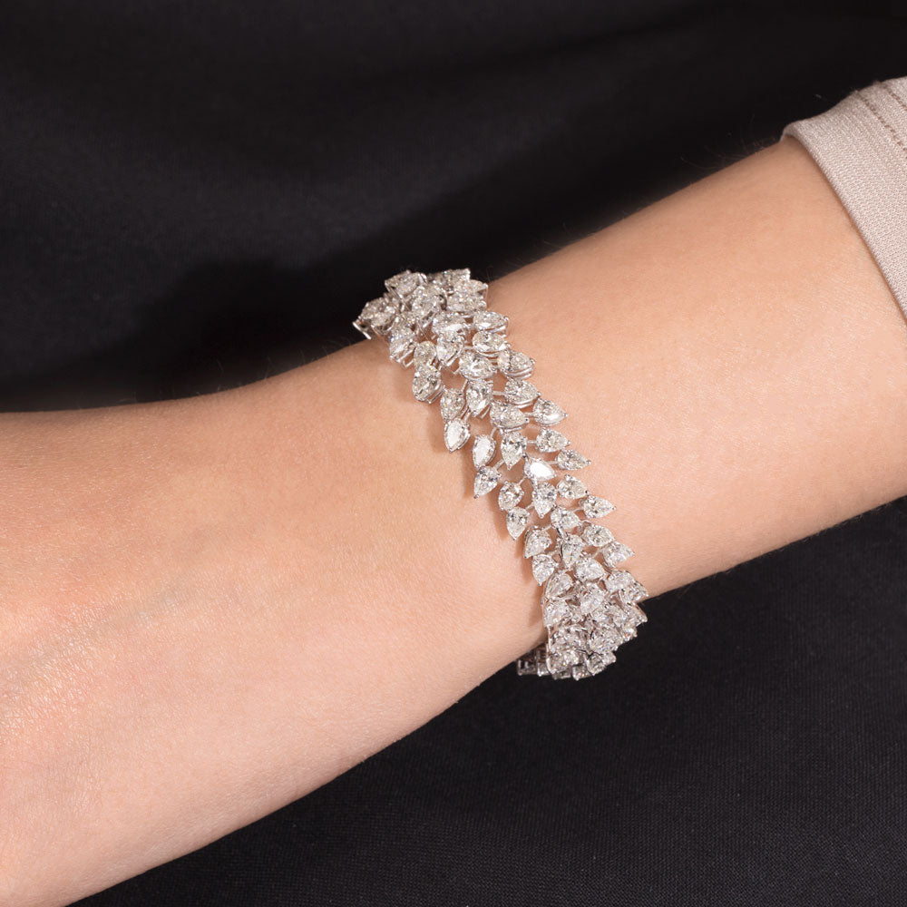 18K White Gold Diamond Bracelet - 17.92ct VS-SI-HI