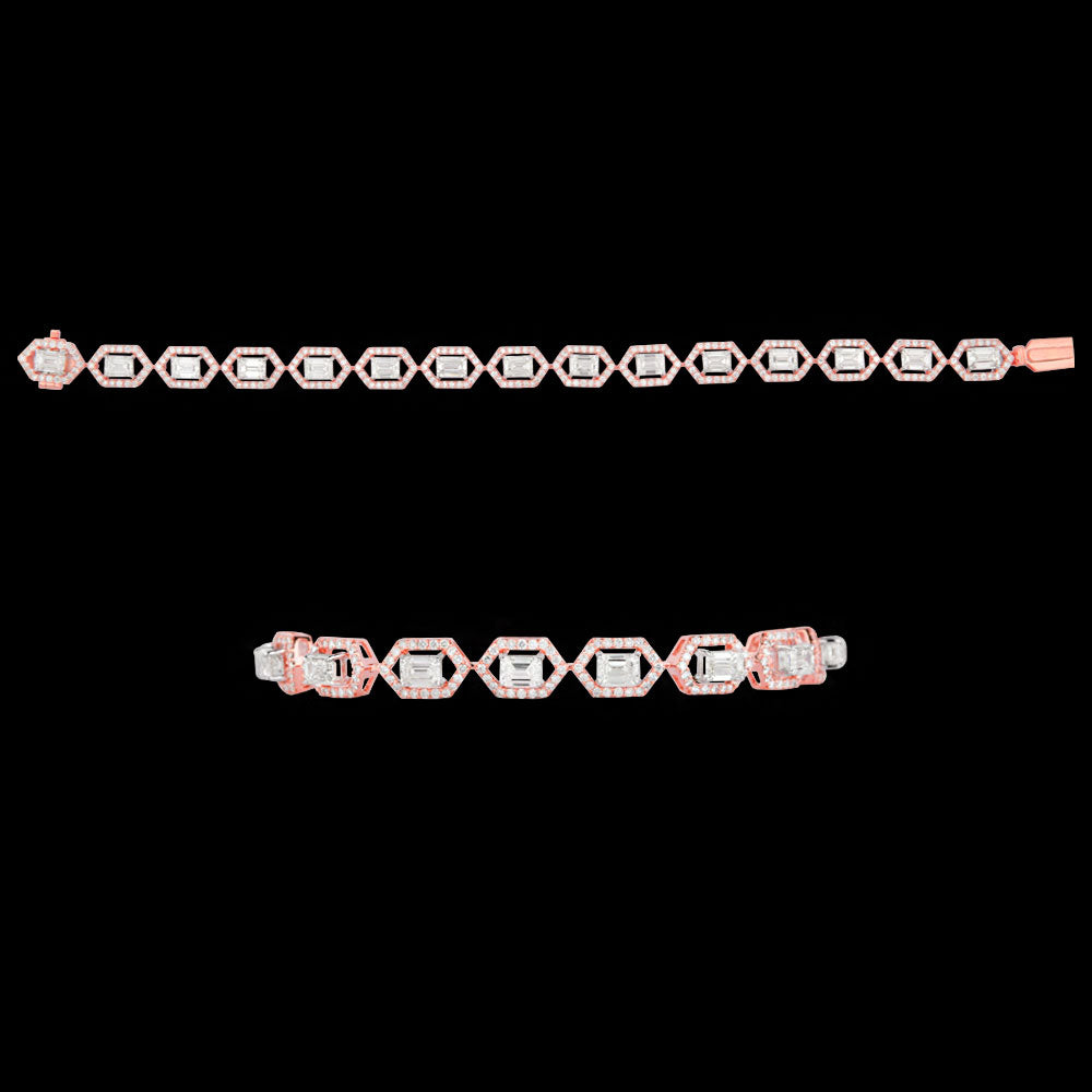 18K White Gold Diamond Bracelet - 8.24ct VVS-VS-GH
