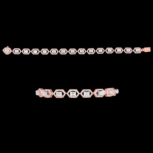 18K White Gold Diamond Bracelet - 8.24ct VVS-VS-GH