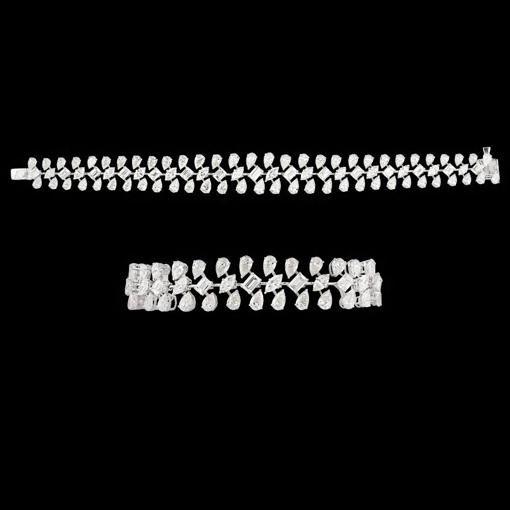 18K White Gold Diamond Bracelet - 17.08ct VVS-VS-HI