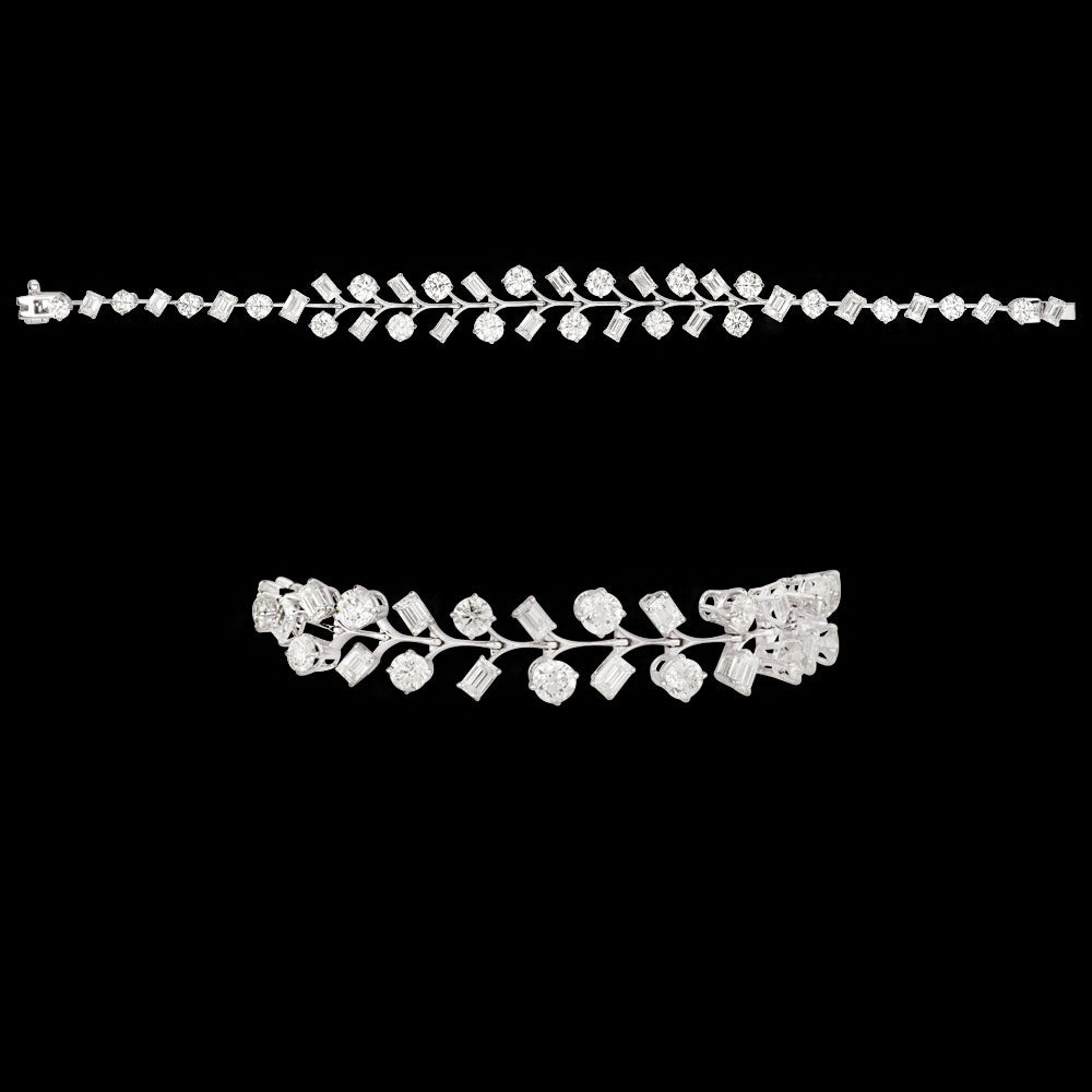 18K White Gold Diamond Bracelet - 9.61ct VVS-VS-HI