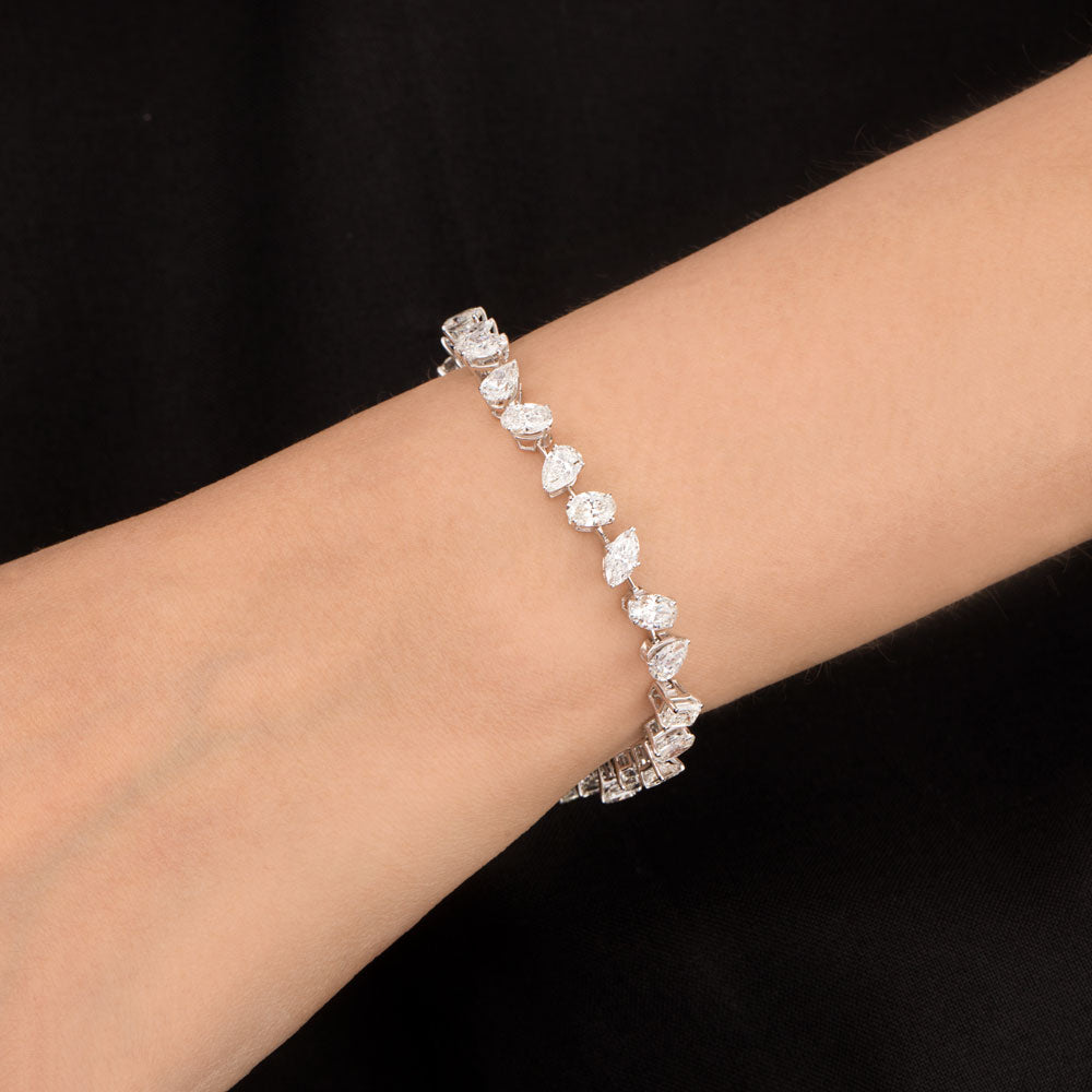 18K White Gold Diamond Bracelet - 8.583ct VVS-VS-HI