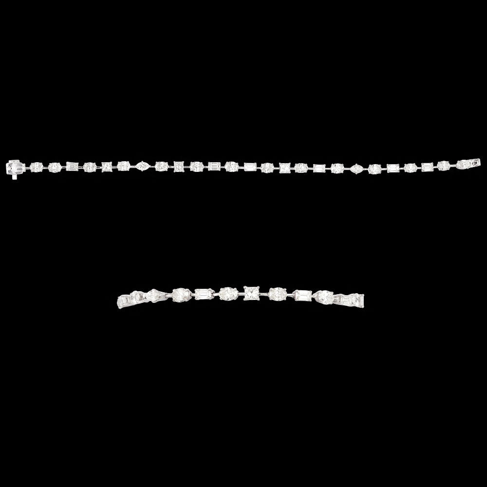 18K White Gold Diamond Bracelet - 5.79ct VVS-VS-HI