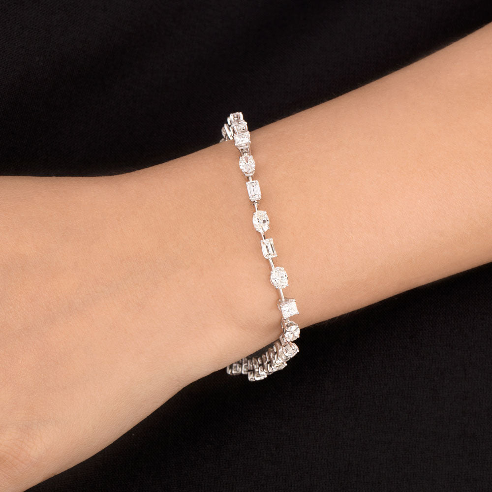 18K White Gold Diamond Bracelet - 5.79ct VVS-VS-HI