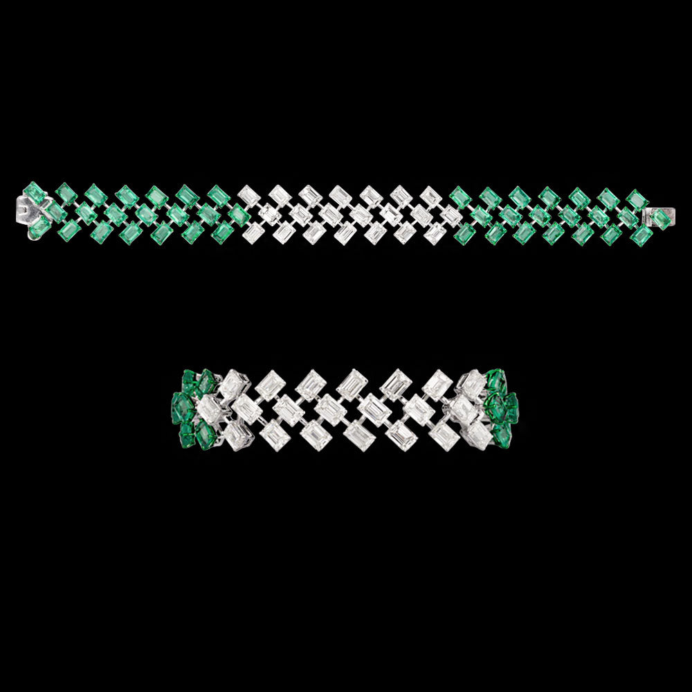 18K White Gold Diamond Bracelet - 10.68ct VVS-VS-HI with Colour Stones