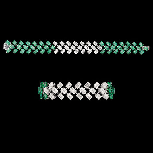 18K White Gold Diamond Bracelet - 10.68ct VVS-VS-HI with Colour Stones