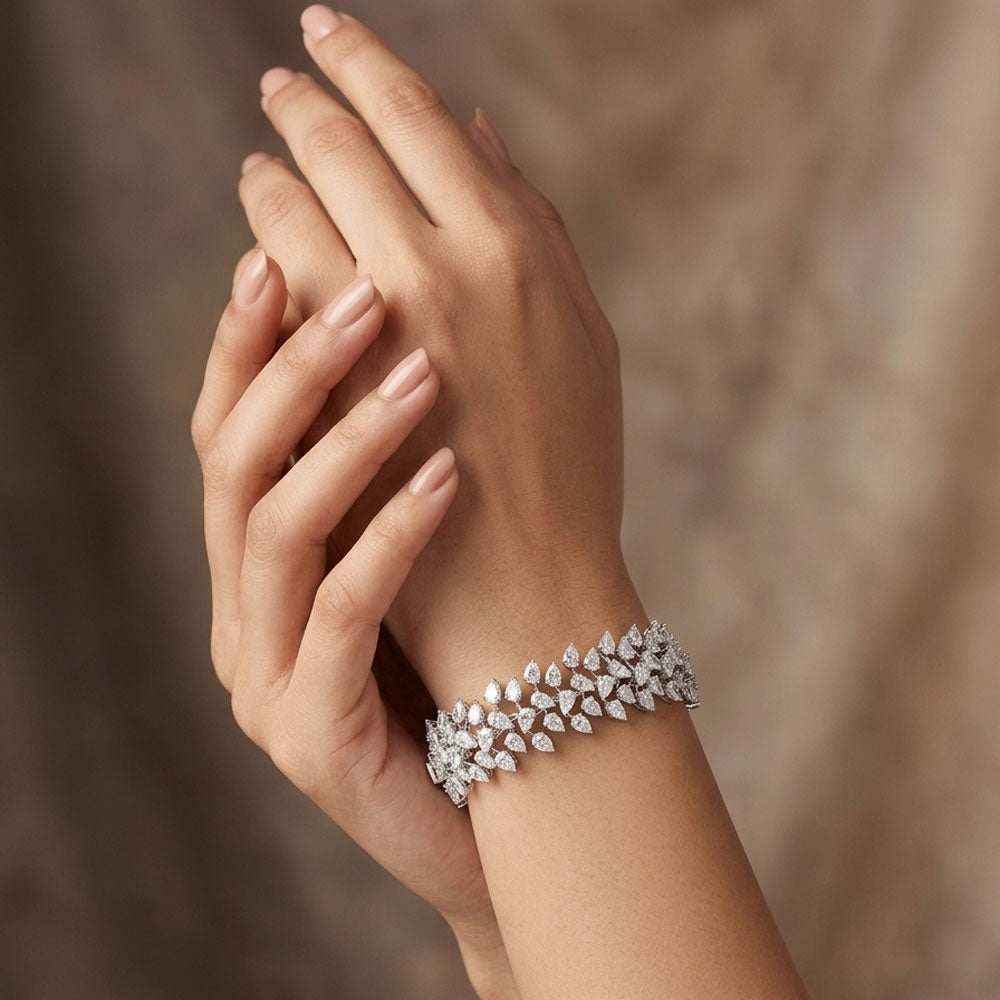 14K White Gold Diamond Bracelet - 16.86ct VS-SI-IJ