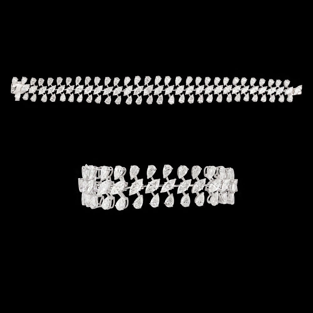 14K White Gold Diamond Bracelet - 19.77ct VS-SI-GH