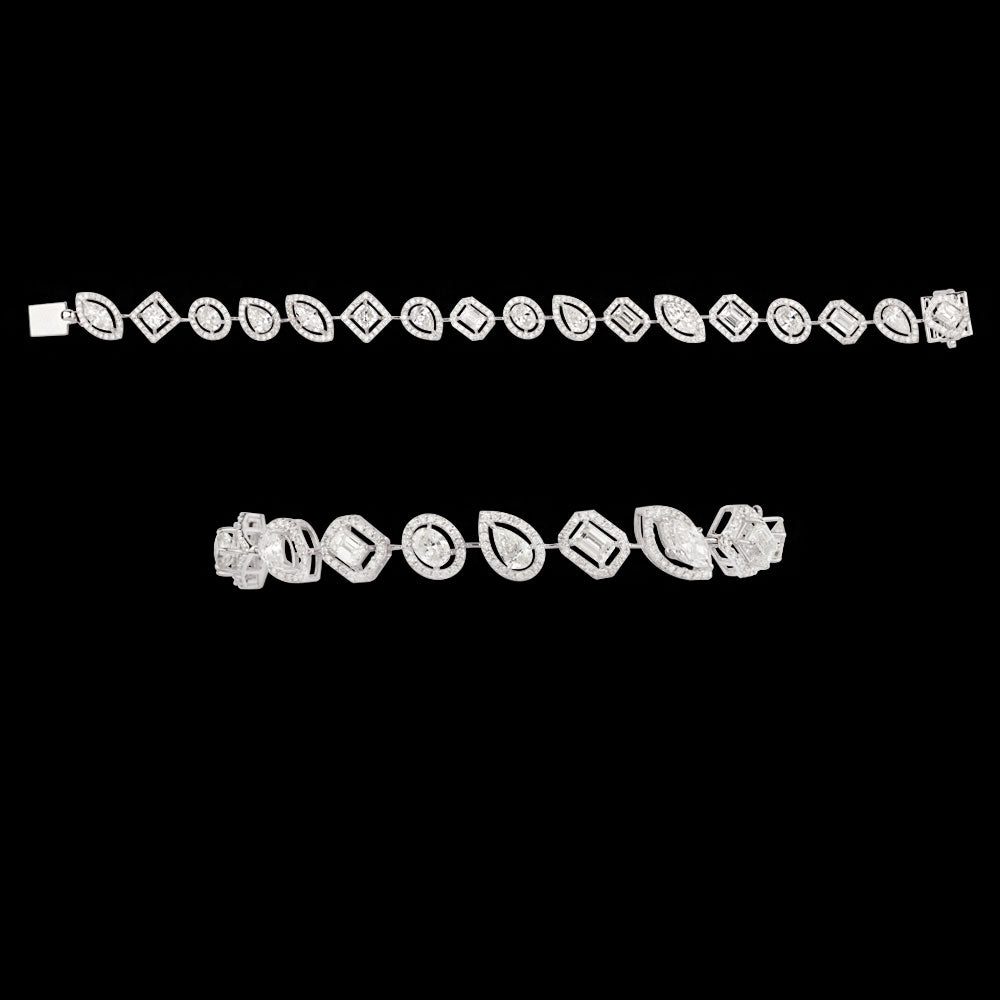 18K White Gold Diamond Bracelet - 7.271ct VS-SI-GH