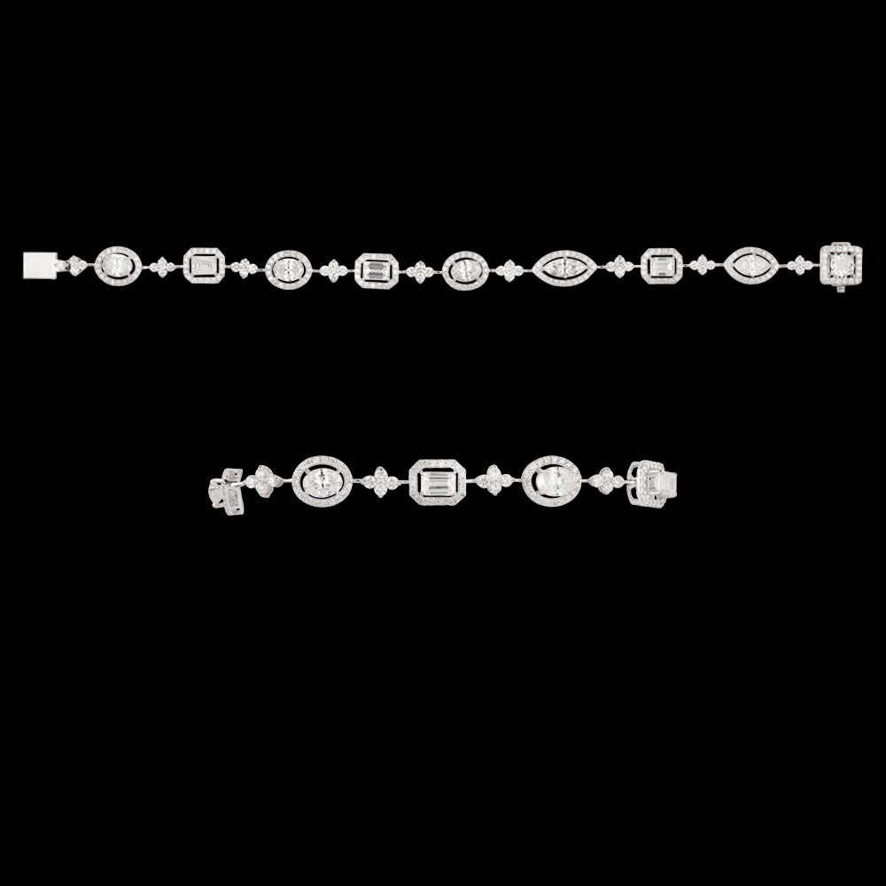 18K White Gold Diamond Bracelet - 6.592ct VS-SI-GH