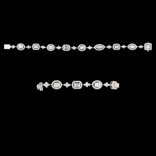 18K White Gold Diamond Bracelet - 6.592ct VS-SI-GH