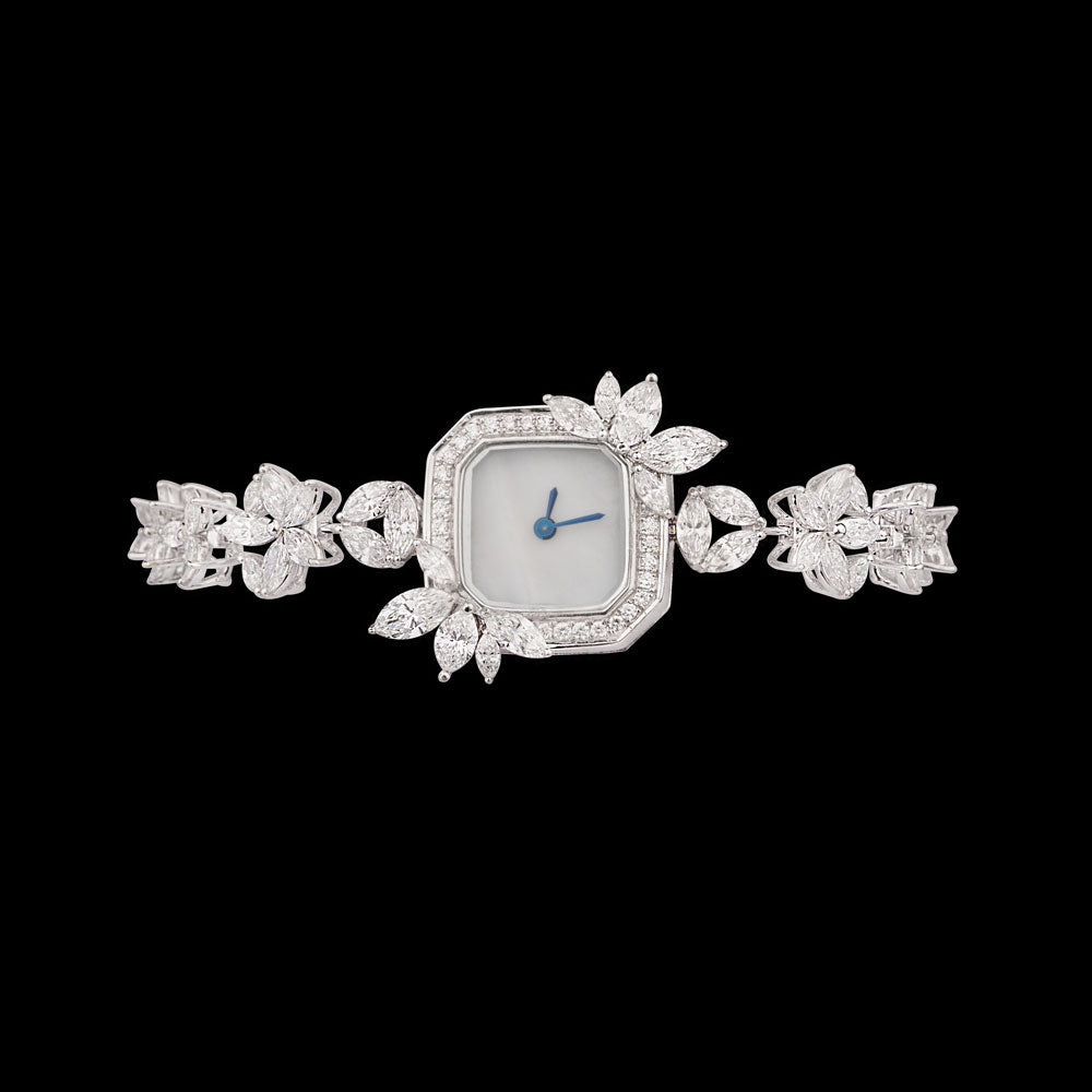 14K White Gold Diamond Watch - 10.394ct VS-SI-EF