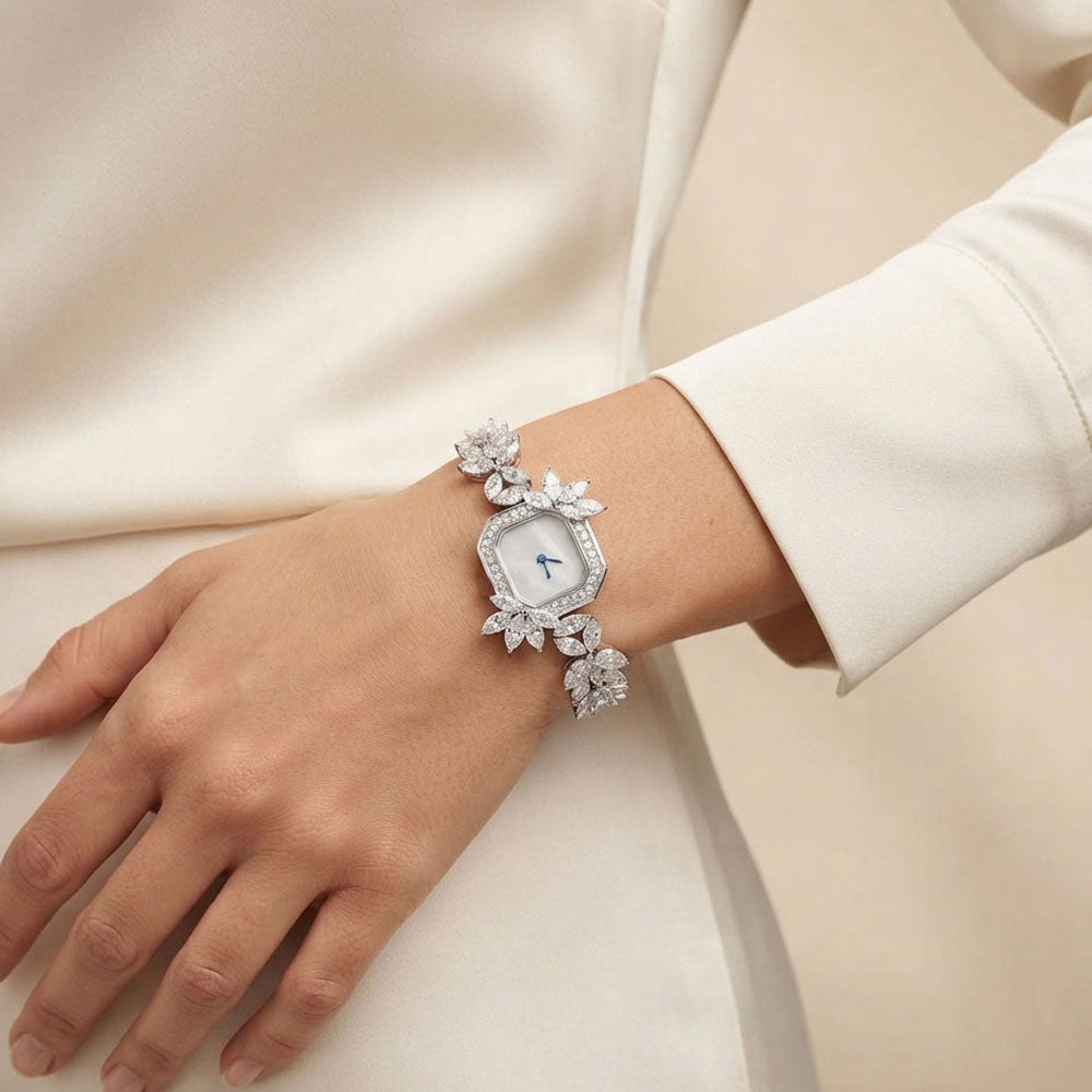 14K White Gold Diamond Watch - 10.394ct VS-SI-EF
