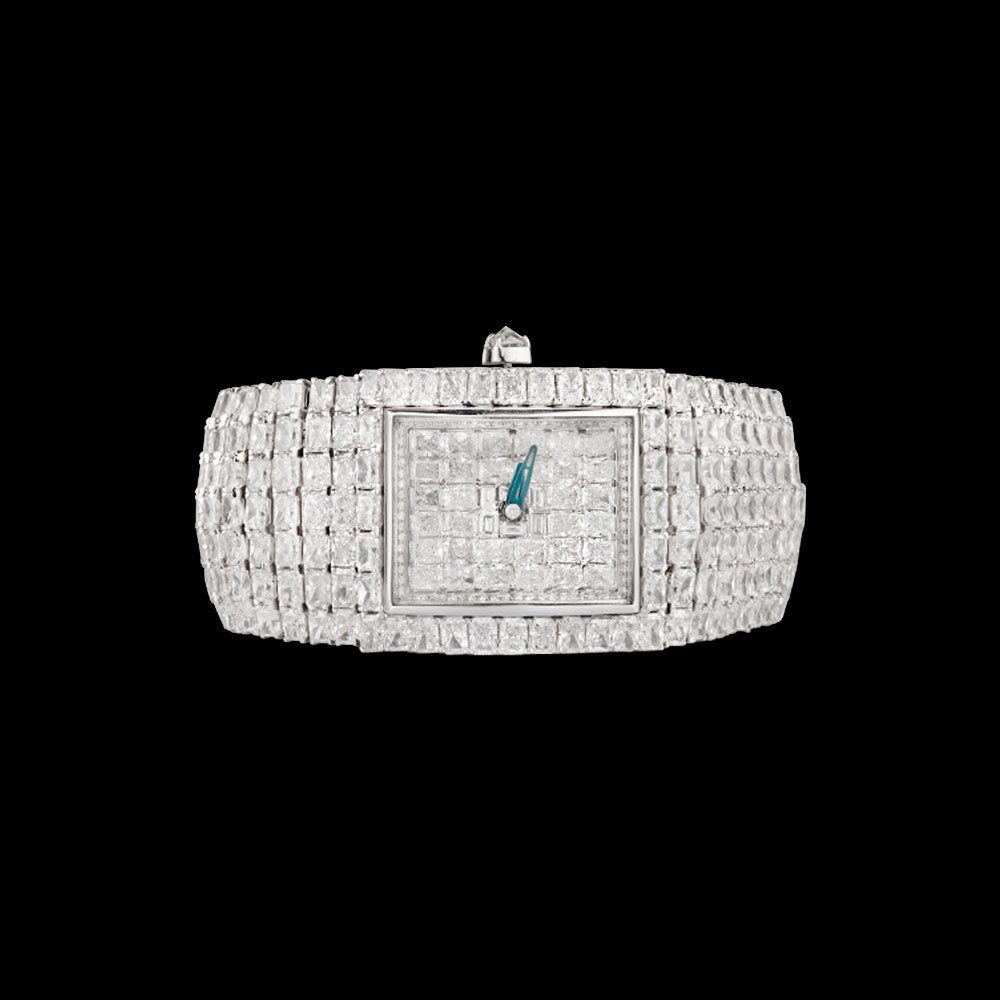 14K White Gold Diamond Watch - 70.745ct SI-WK