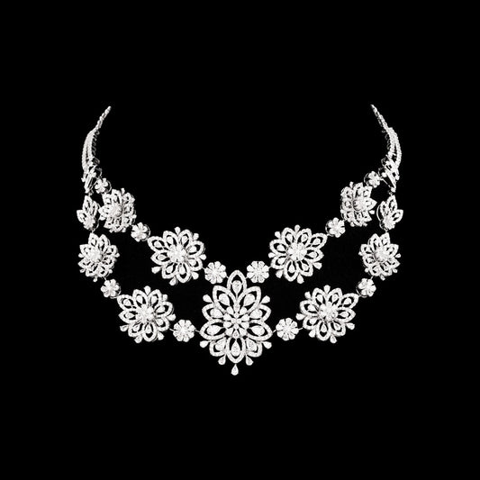18K White Gold Diamond Necklace - 27.506ct VVS-VS-GH
