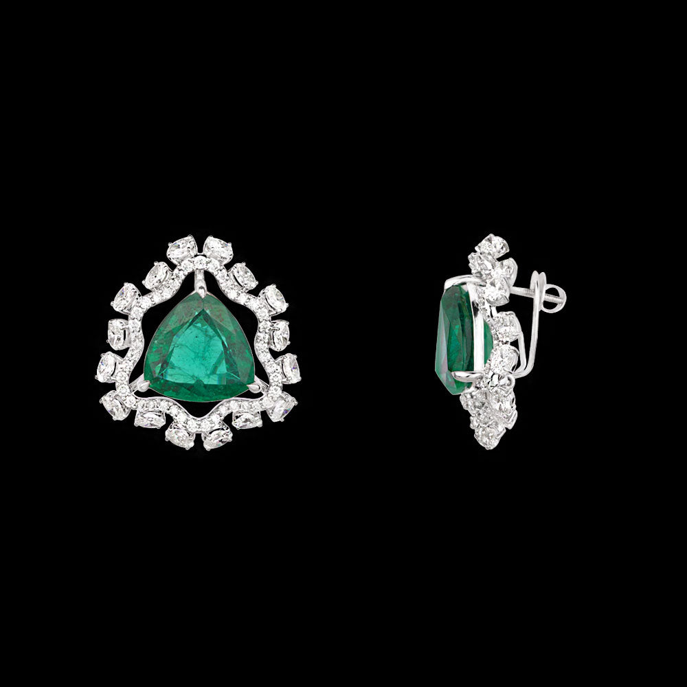 18K White Gold Diamond Necklace - 9.915ct VS-SI-GH with Colour Stones
