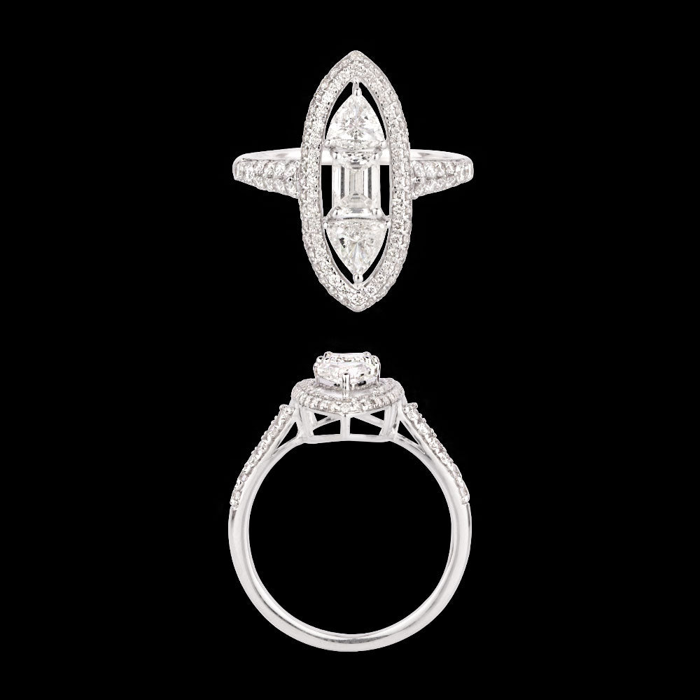 18K White Gold Diamond Ring - 1.573ct VS-SI-GH