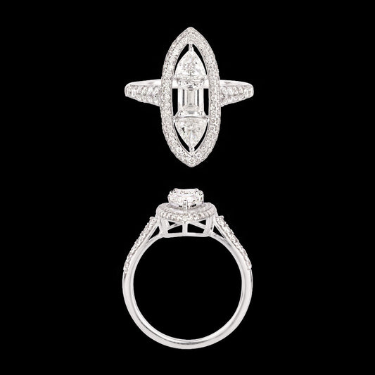 18K White Gold Diamond Ring - 1.573ct VS-SI-GH
