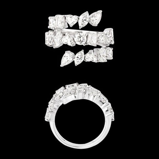 18K White Gold Diamond Ring - 4.095ct VVS-VS-GH