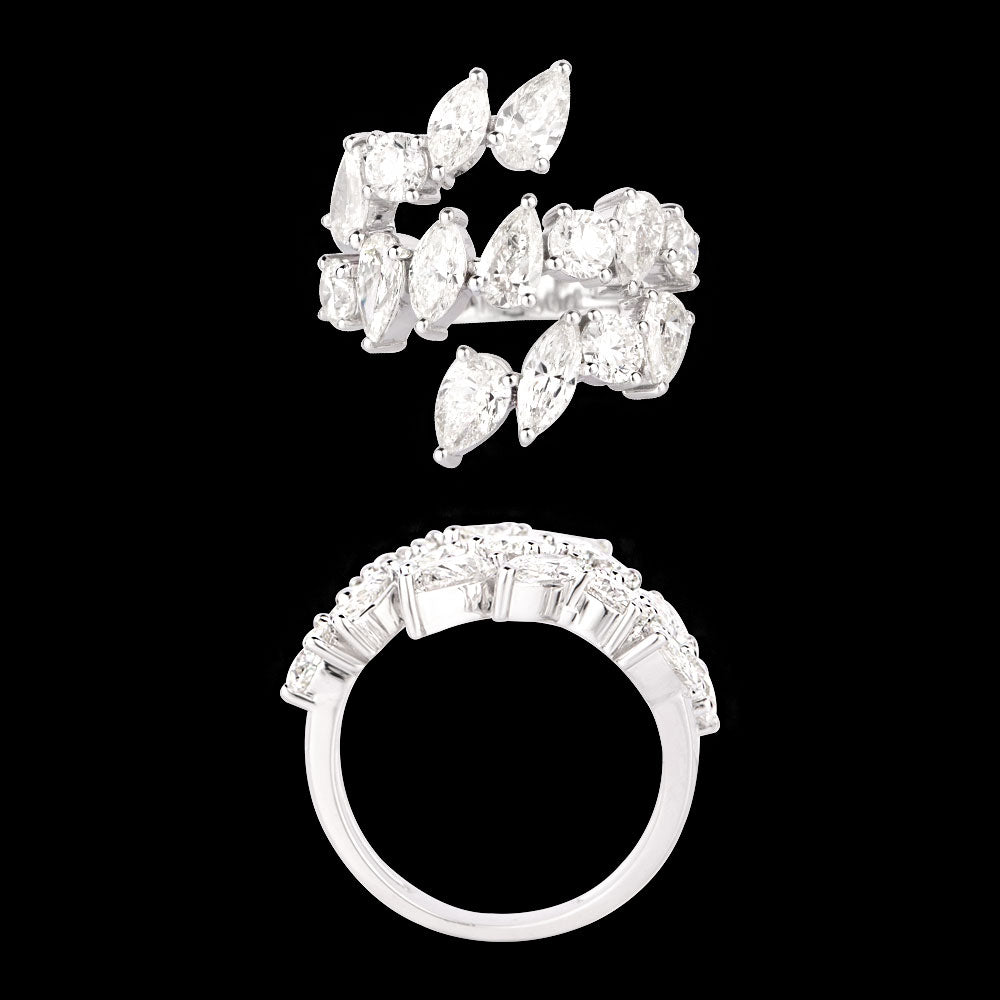 18K White Gold Diamond Ring - 4.083ct VVS-VS-HI