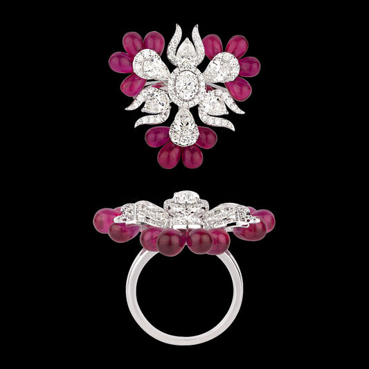 18K White Gold Diamond Ring - 3.604ct VS-SI-GHI with Colour Stones