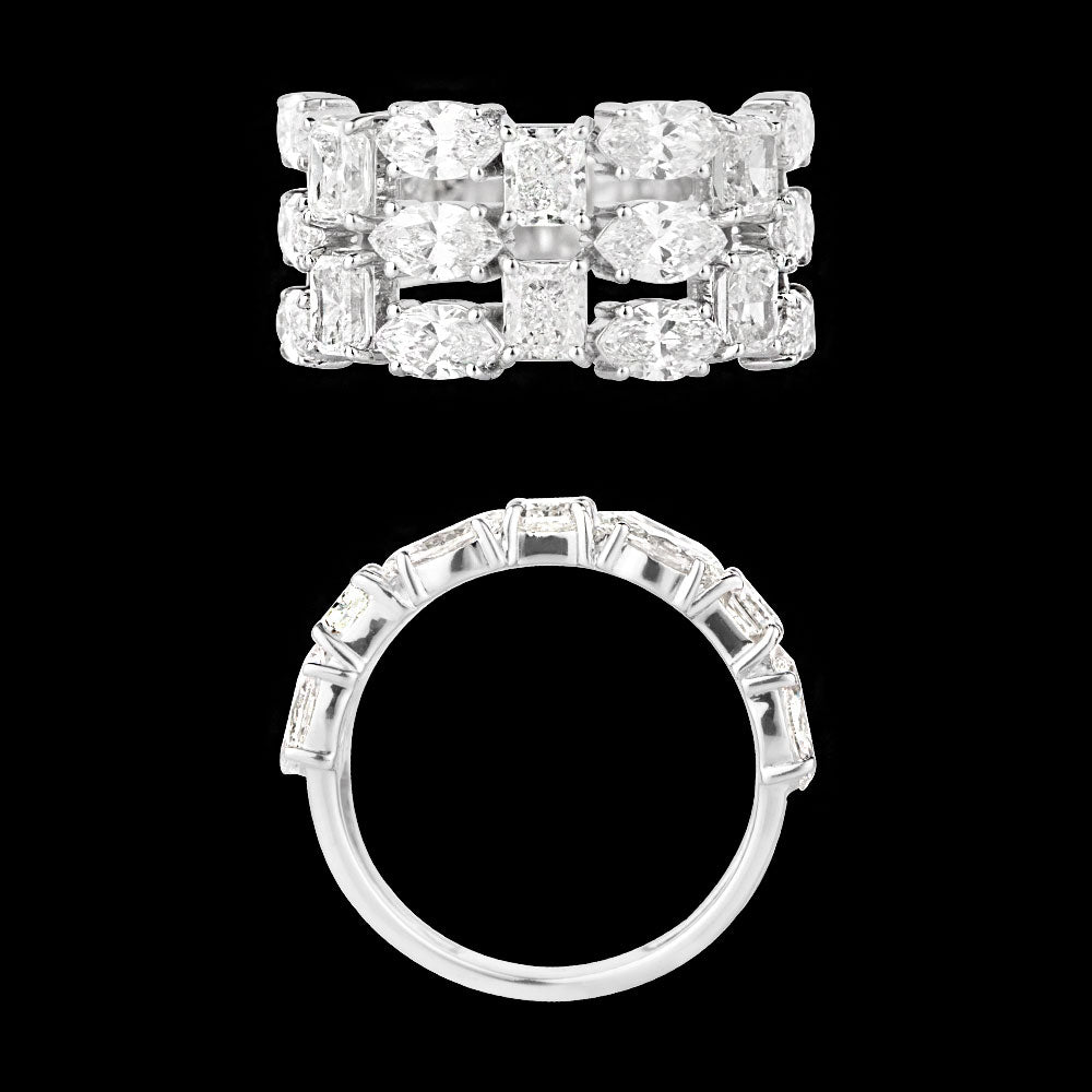 18K White Gold Diamond Ring - 3.759ct VVS-VS-GH