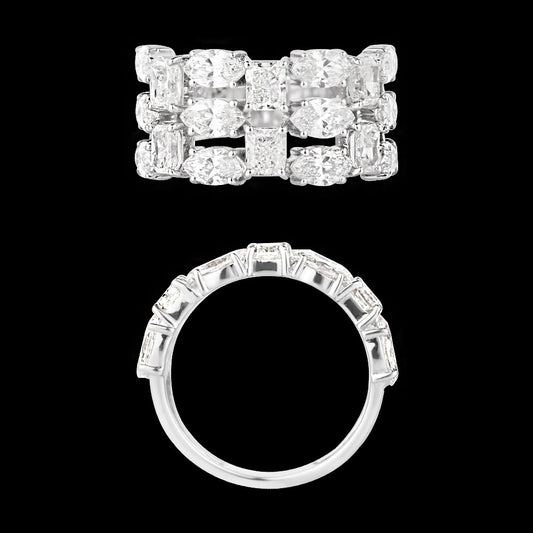 18K White Gold Diamond Ring - 3.759ct VVS-VS-GH