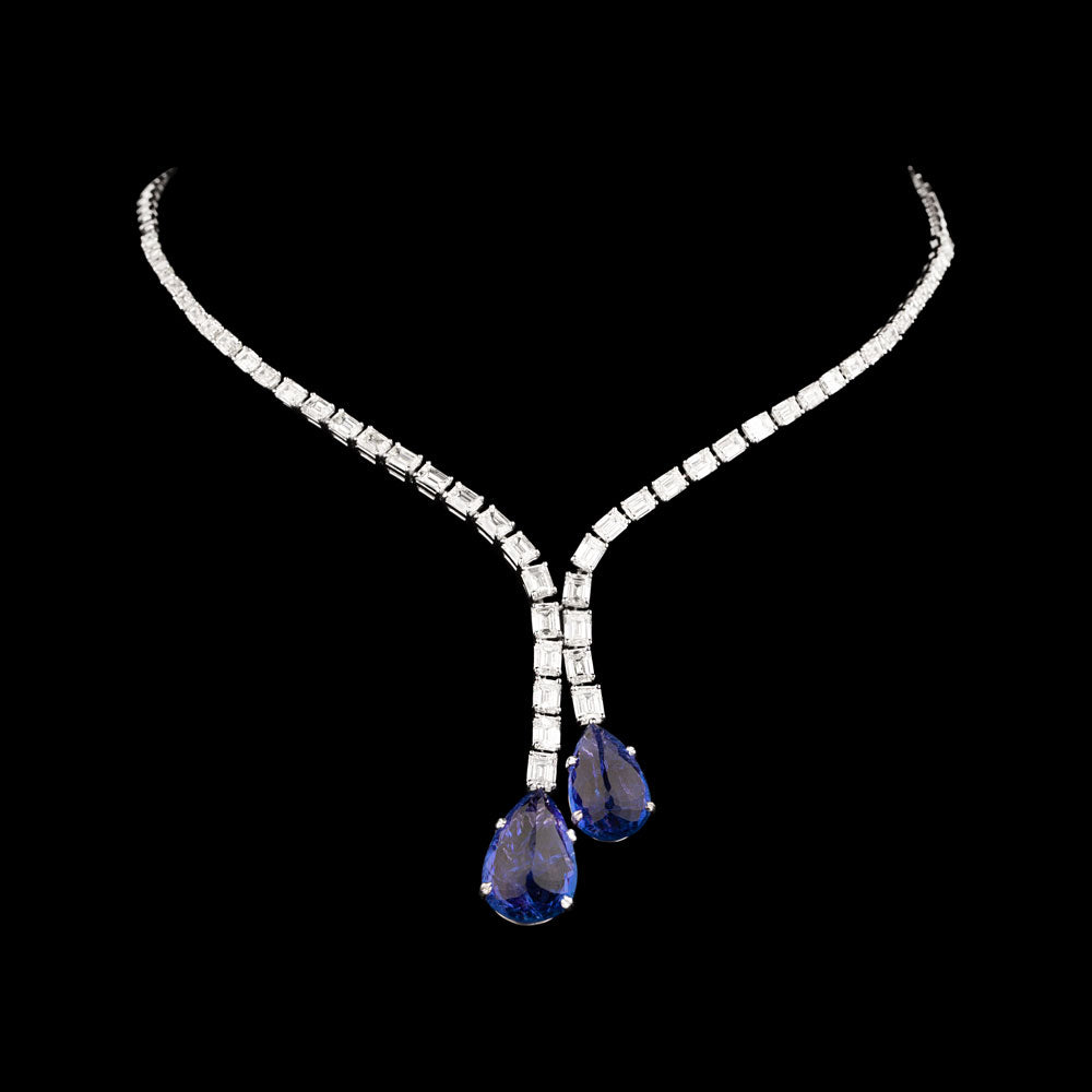 18K White Gold Diamond Necklace - 19.58ct VVS-VS-HI