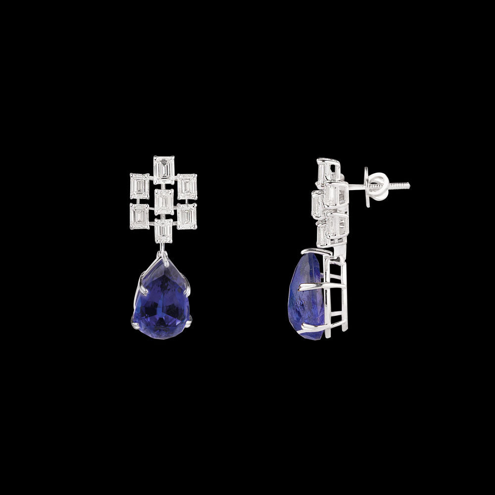 18K White Gold Diamond Jewellery - 5.005ct VVS-VS-HI with Colour Stones