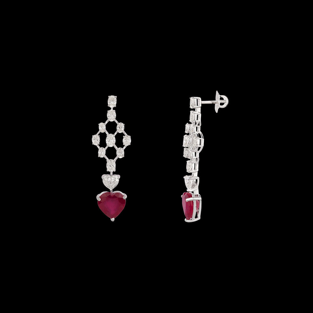 18K White Gold Diamond Jewellery - 4.237ct VVS-VS-HI with Colour Stones