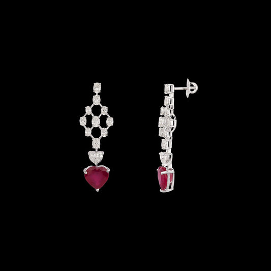 18K White Gold Diamond Jewellery - 4.237ct VVS-VS-HI with Colour Stones