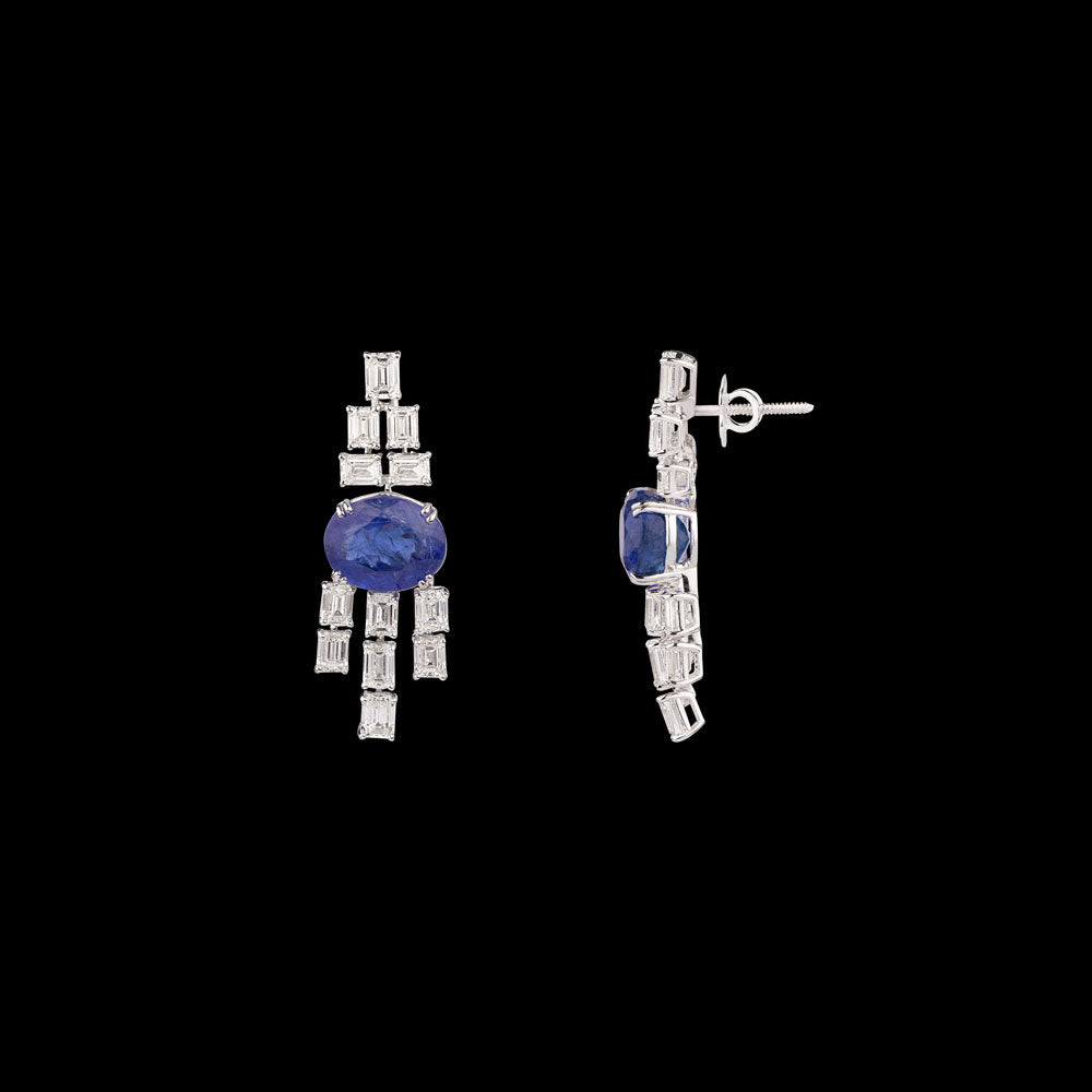 18K White Gold Diamond Jewellery - 8.85ct VVS-VS-HI with Colour Stones