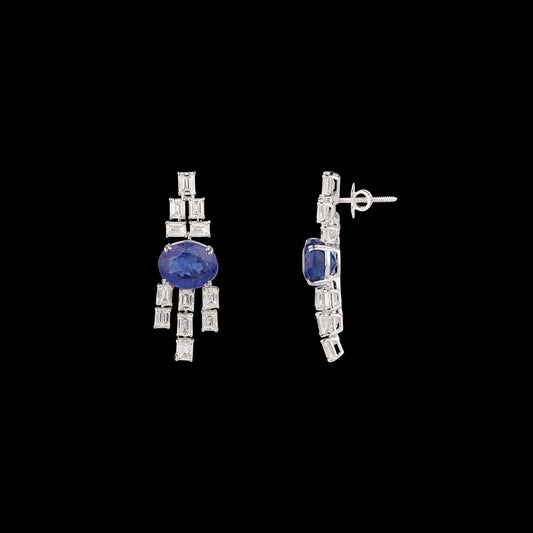 18K White Gold Diamond Jewellery - 8.85ct VVS-VS-HI with Colour Stones