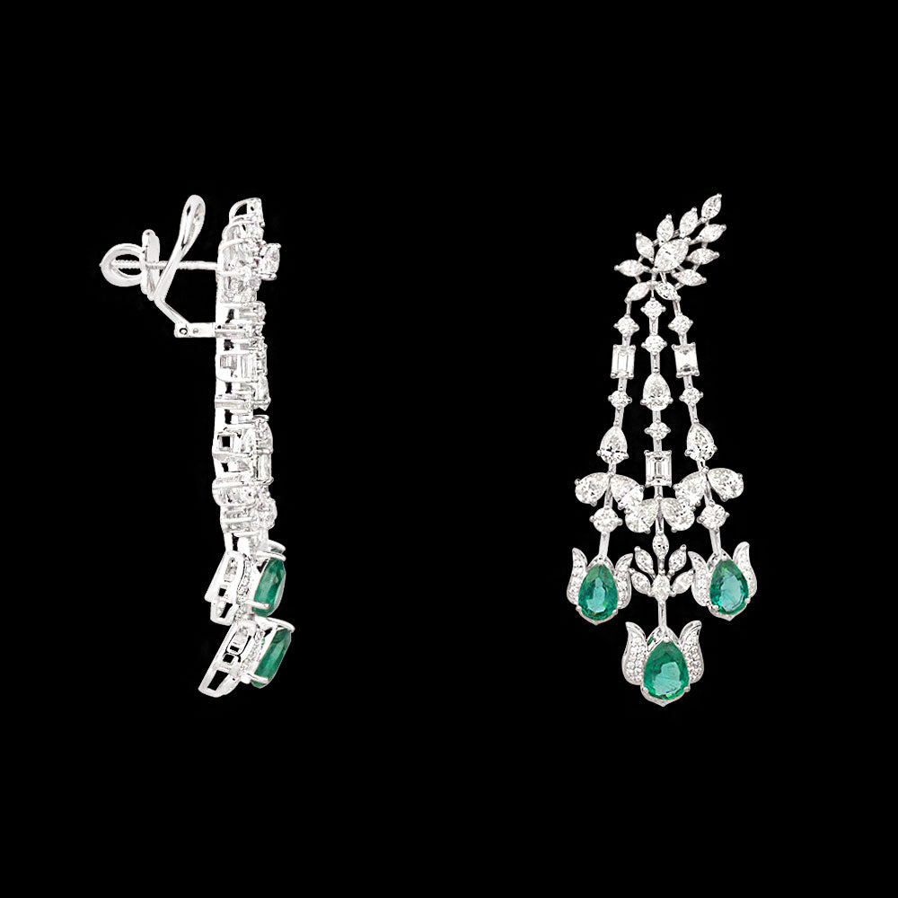 18K White Gold Diamond Jewellery - 9.439ct VS-SI-IJ with Colour Stones