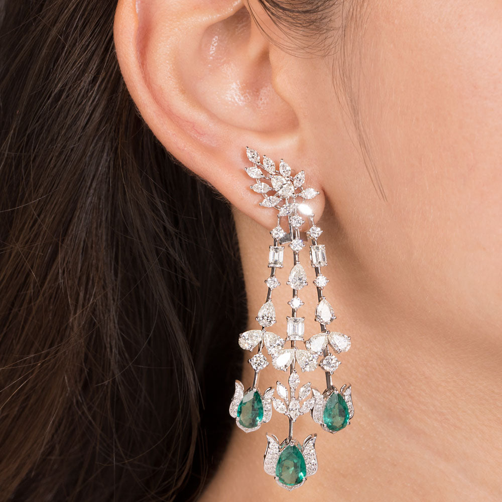 18K White Gold Diamond Jewellery - 9.439ct VS-SI-IJ with Colour Stones