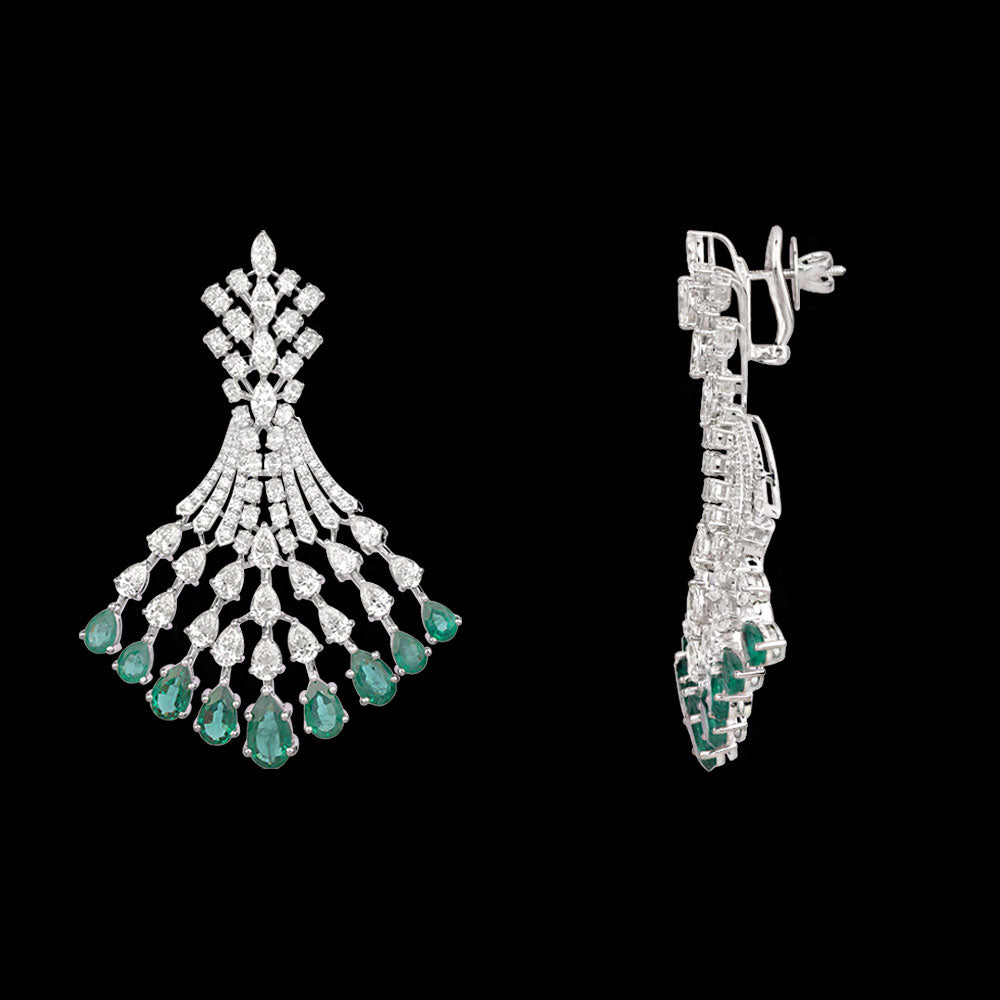 18K White Gold Diamond Jewellery - 15.364ct VS-SI-HI with Colour Stones