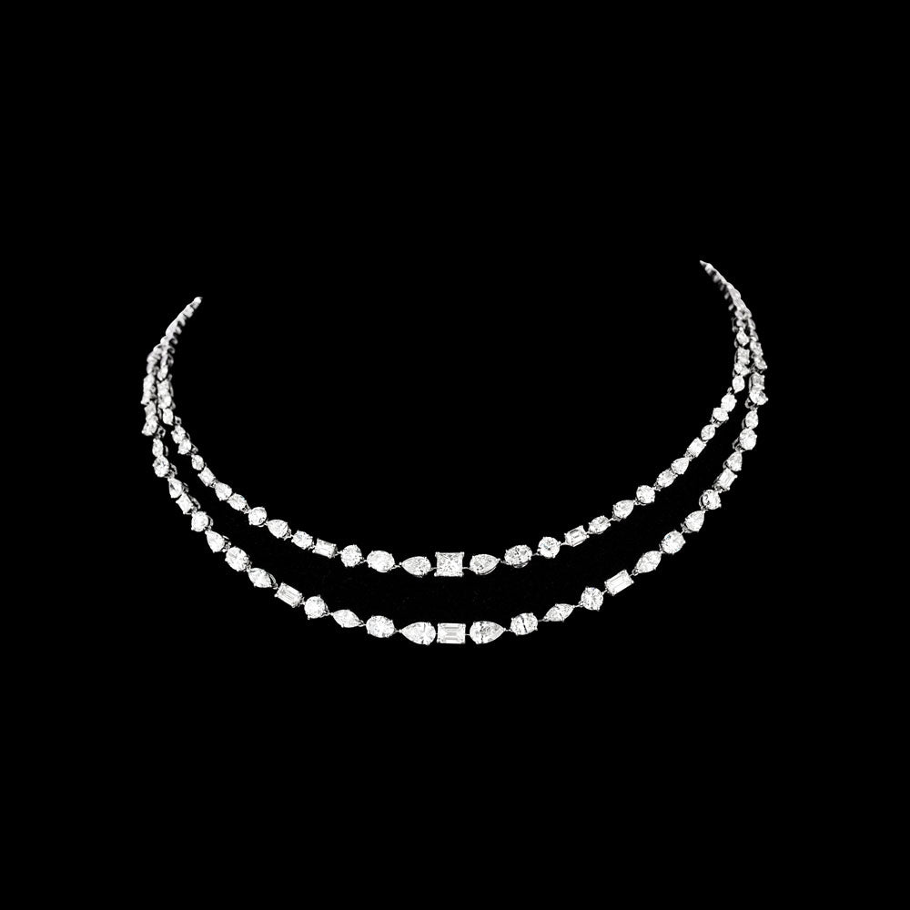 18K White Gold Diamond Necklace - 20.969ct VS-SI-GH