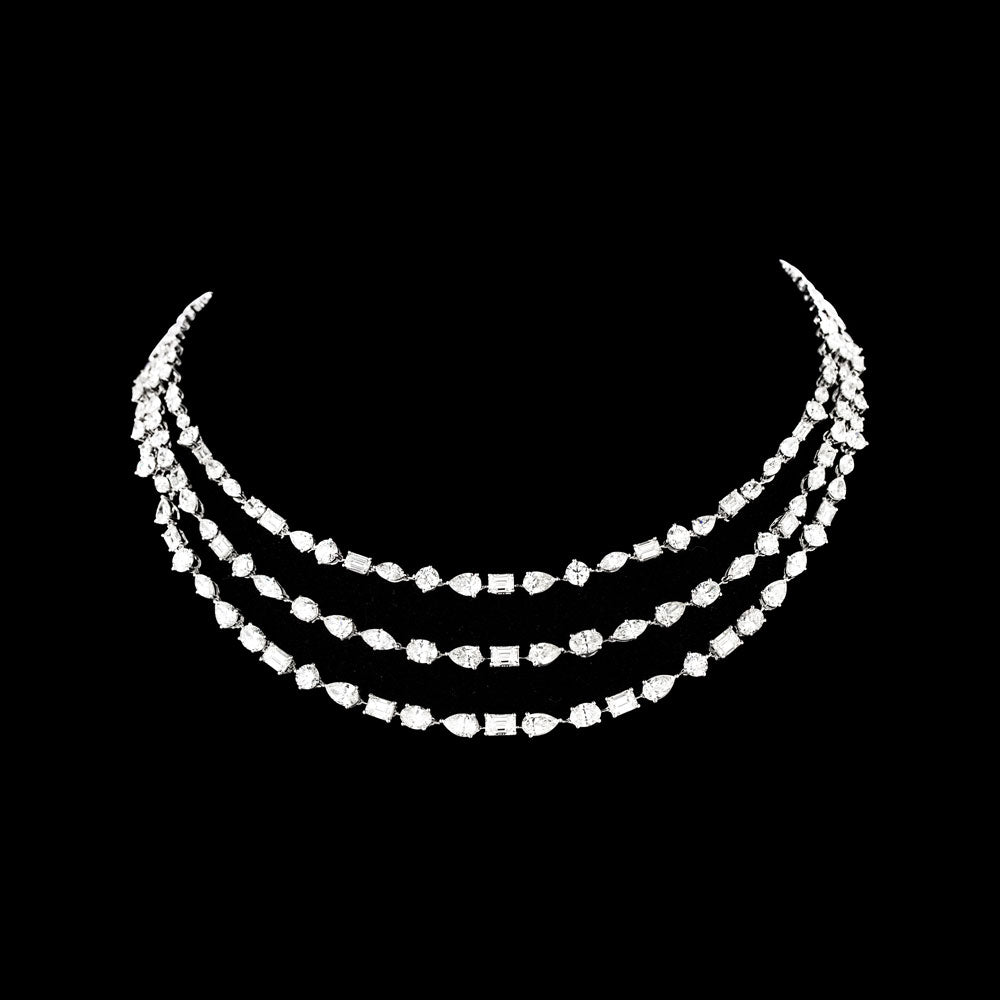 18K White Gold Diamond Necklace - 33.057ct VS-SI-GH