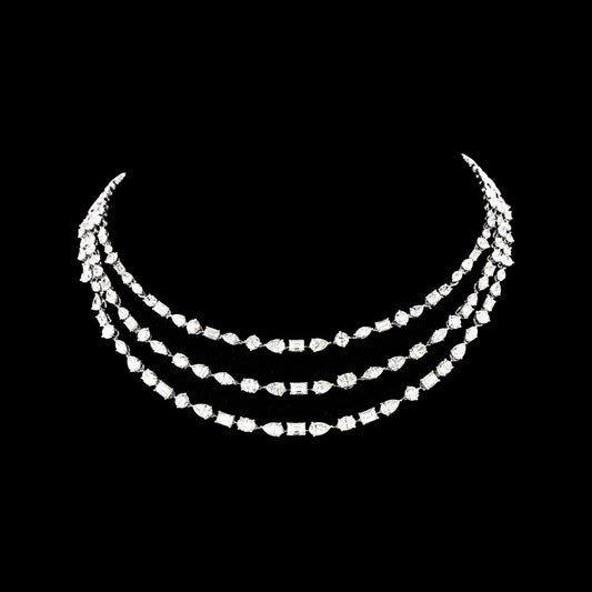 18K White Gold Diamond Necklace - 33.057ct VS-SI-GH