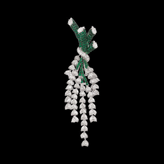 14K White Gold Diamond Jewellery - 8.501ct VVS-VS-FG with Colour Stones