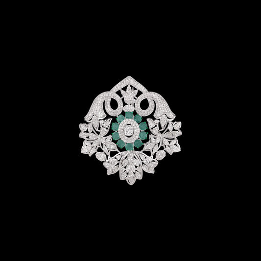 14K White Gold Diamond Jewellery - 6.471ct VS-SI-EF with Colour Stones