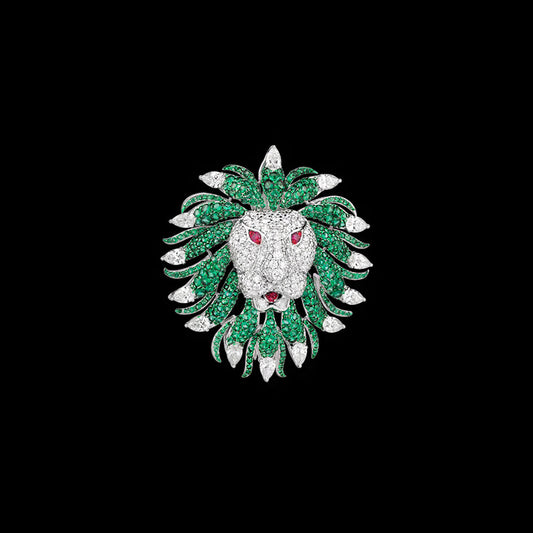 18K White Gold Diamond Pendant - 6.314ct VS-SI-GH with Colour Stones