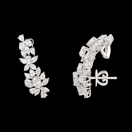 14K White Gold Diamond Earrings - 14.325ct VVS-VS-HI