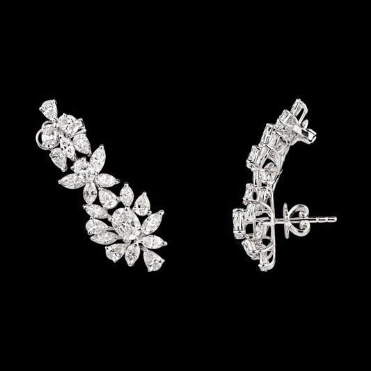 18K White Gold Diamond Earrings - 8.947ct VS-SI-IJ