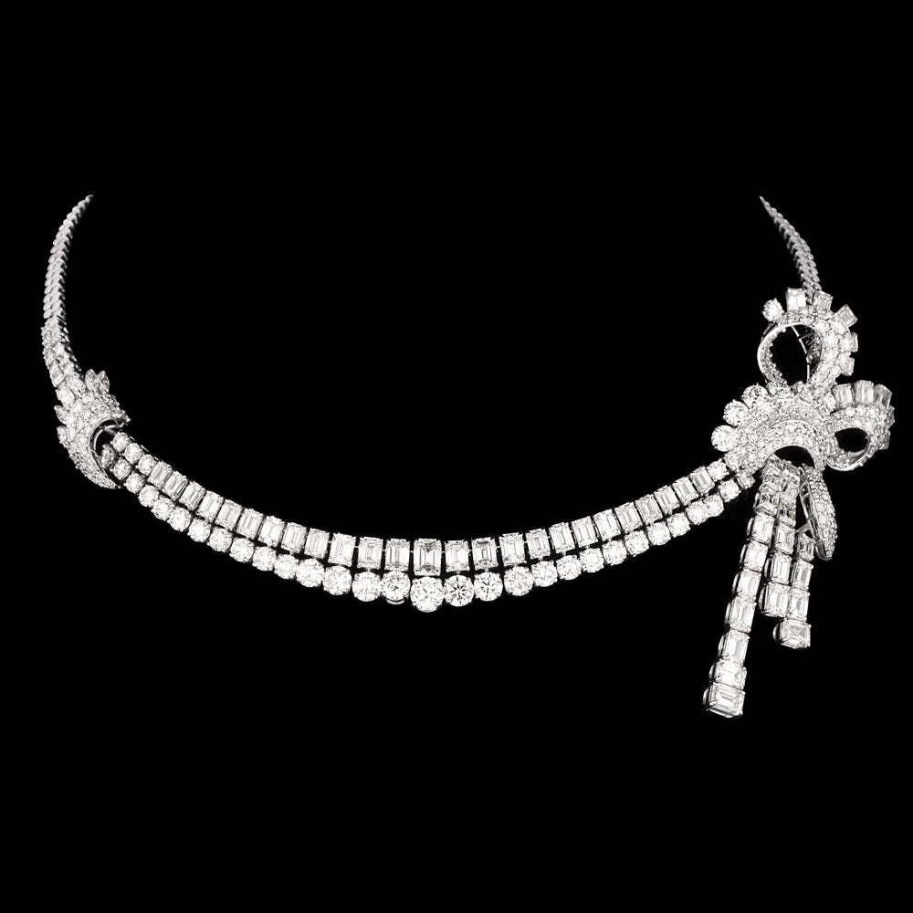 18K White Gold Diamond Necklace - 36.414ct VVS-VS-GH